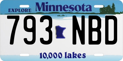 MN license plate 793NBD