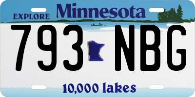 MN license plate 793NBG