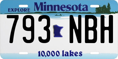 MN license plate 793NBH