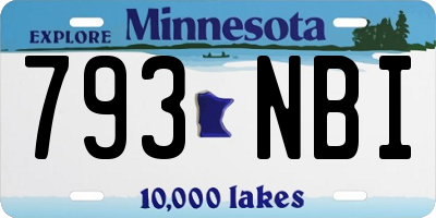 MN license plate 793NBI