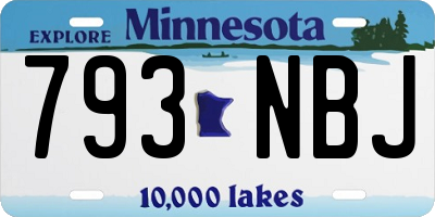 MN license plate 793NBJ