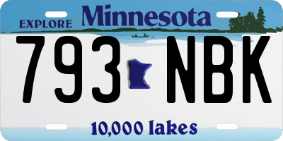 MN license plate 793NBK