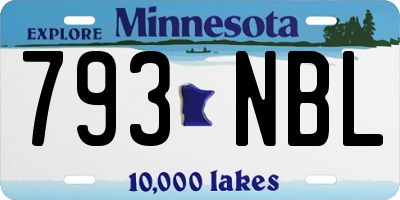MN license plate 793NBL