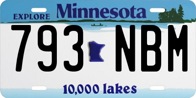 MN license plate 793NBM