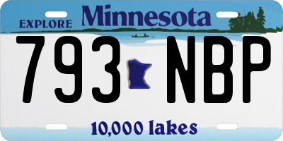 MN license plate 793NBP