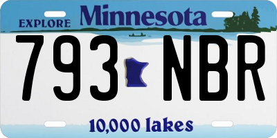 MN license plate 793NBR