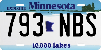 MN license plate 793NBS