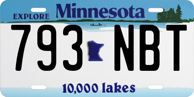 MN license plate 793NBT