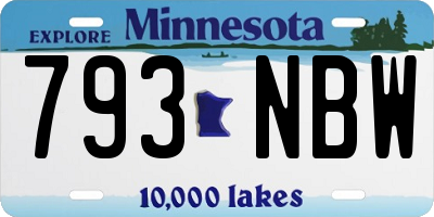 MN license plate 793NBW