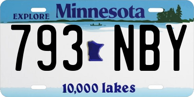 MN license plate 793NBY
