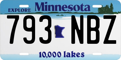 MN license plate 793NBZ