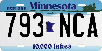 MN license plate 793NCA