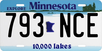 MN license plate 793NCE