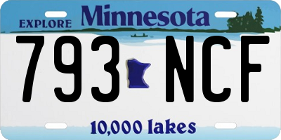 MN license plate 793NCF
