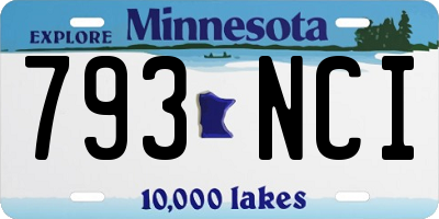 MN license plate 793NCI