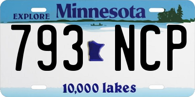MN license plate 793NCP