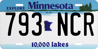 MN license plate 793NCR