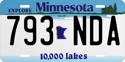 MN license plate 793NDA