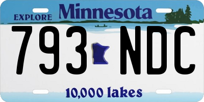 MN license plate 793NDC