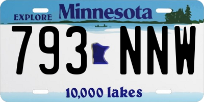 MN license plate 793NNW