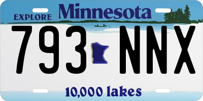 MN license plate 793NNX