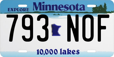 MN license plate 793NOF