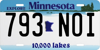 MN license plate 793NOI