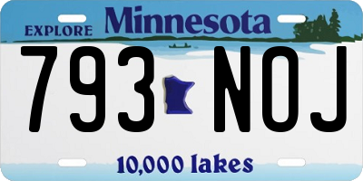 MN license plate 793NOJ