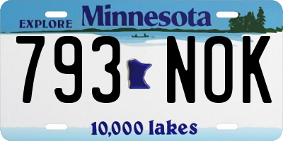 MN license plate 793NOK