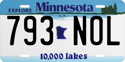 MN license plate 793NOL