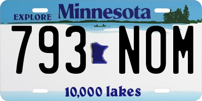 MN license plate 793NOM