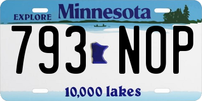 MN license plate 793NOP