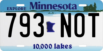 MN license plate 793NOT
