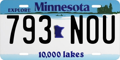 MN license plate 793NOU