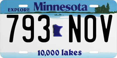 MN license plate 793NOV