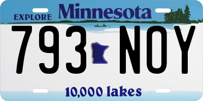 MN license plate 793NOY
