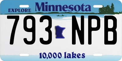 MN license plate 793NPB