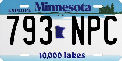 MN license plate 793NPC