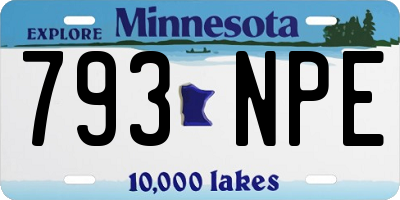 MN license plate 793NPE
