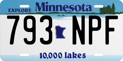 MN license plate 793NPF