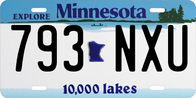 MN license plate 793NXU