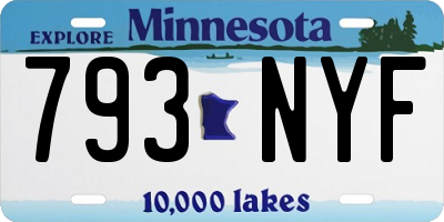 MN license plate 793NYF