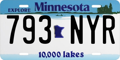 MN license plate 793NYR