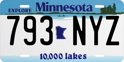 MN license plate 793NYZ