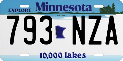 MN license plate 793NZA