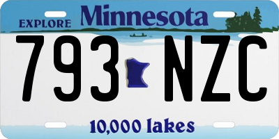 MN license plate 793NZC