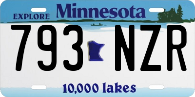 MN license plate 793NZR
