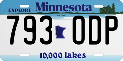 MN license plate 793ODP