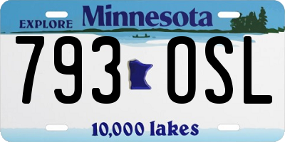 MN license plate 793OSL