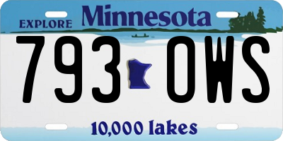 MN license plate 793OWS